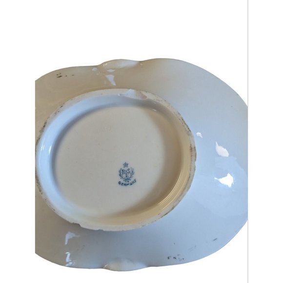 R S Germany Basket Style Dish with Handle and Floral Designs - Picture 6 of 6